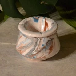 Nouveau 💯 YODECO Cendrier Tunisien Karim Marbré Marron, Bleu Et Blanc ⌛