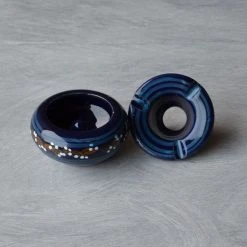 Promo 🥰 YODECO Cendrier Marocain Tatoué Bleu Nuit - Petit Modèle 😉 -Paris Prix Sales unnamed file 2570