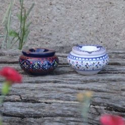 Meilleure vente 💯 YODECO Lot 2 Mini Cendriers Marrakech Bleu Nuit Et Blanc - Mini Modèle ❤️