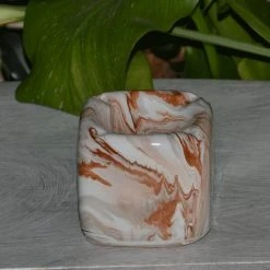 Promo ❤️ YODECO Cendrier Anti Fumée Cube Marbré Marron, Gris Et Blanc 💯