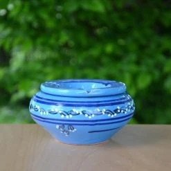 Tout neuf ❤️ YODECO Cendrier Moyen Modèle Anti Fumée Tatoué Bleu - D 12 Cm 👍