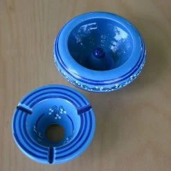 Tout neuf ❤️ YODECO Cendrier Moyen Modèle Anti Fumée Tatoué Bleu - D 12 Cm 👍 -Paris Prix Sales unnamed file 2663