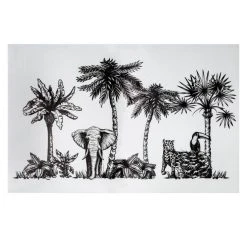 Meilleure affaire 👍 Sticker Mural Déco Safari 32x50cm Noir 👏
