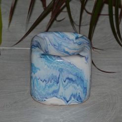 Grosses soldes ???? YODECO Cendrier Anti Fumée Cube Marbré Bleu, Turquoise Et Blanc ????