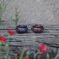 Budget 🤩 YODECO Lot 2 Mini Cendriers Marrakech Bleu Nuit Et Noir - Mini Modèle 🤩