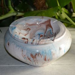 Grosses soldes ???? YODECO Cendrier Anti Fumée Marbré Bleu Marron Et Blanc - Grand Modèle ????