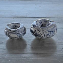 De gros ✔️ YODECO Cendrier Anti Fumée Marbré Blanc, Jaune Et Bleu - Moyen Modèle 💯 -Paris Prix Sales unnamed file 2759