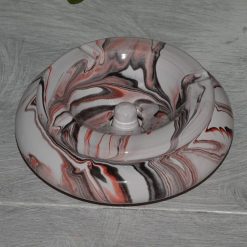 Tout neuf ✔️ YODECO Cendrier Marocain Anis Marbré Noir, Rouge Et Blanc Moyen Modèle ????