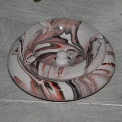 Tout neuf ✔️ YODECO Cendrier Marocain Anis Marbré Noir, Rouge Et Blanc Moyen Modèle 🔥