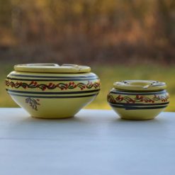 Nouveau ???? YODECO Lot 2 Cendriers Tatoué Jaune Citron - Moyen Et Mini Modèle ????