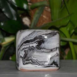 Remise ???? YODECO Cendrier Anti Fumée Cube Marbré Noir Et Blanc ????