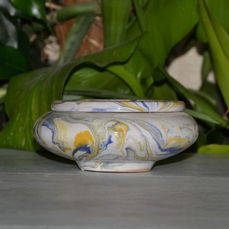 YODECO Cendrier marocain Anis marbré jaune, bleu et blanc Moyen Modèle Remise ???? YODECO Cendrier Marocain Anis Marbré Jaune, Bleu Et Blanc Moyen Modèle ???? -Paris Prix Sales unnamed file 2821