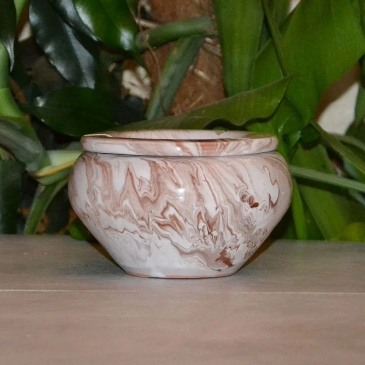 Promo 🌟 YODECO Cendrier Anti Fumée Marbré Marron, Gris Et Blanc - Moyen Modèle 🥰 1 Promo 🌟 YODECO Cendrier Anti Fumée Marbré Marron, Gris Et Blanc - Moyen Modèle 🥰