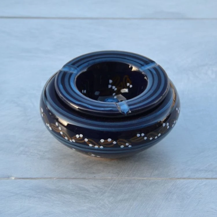Bon marché 🧨 YODECO Cendrier Marocain Tatoué Bleu Nuit - Moyen Modèle ✔️ 2 Bon marché 🧨 YODECO Cendrier Marocain Tatoué Bleu Nuit - Moyen Modèle ✔️ – Image 2