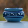 Nouveau ❤️ YODECO Cendrier Petit Modèle Anti Fumée Tatoué Bleu - D 10 Cm ????