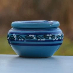 Nouveau ❤️ YODECO Cendrier Petit Modèle Anti Fumée Tatoué Bleu - D 10 Cm 💯