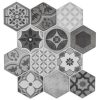 Vente flash ???? Lot De 2 Stickers Carrelage à Motifs Hexa 24x24cm Gris ????