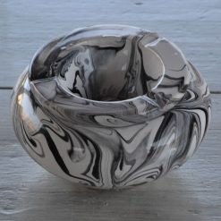 Vente flash ???? YODECO Cendrier Anti Fumée Géant Marbré Noir Et Blanc D30 Cm ????