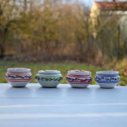 Meilleur prix 💯 YODECO Lot 4 Cendriers Anti Fumée Tatoué Bicolore - Mini Modèle 🎉