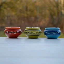 Grosses soldes 😀 YODECO Lot 3 Mini Cendriers Tatoué Orange, Vert Et Bleu 🥰