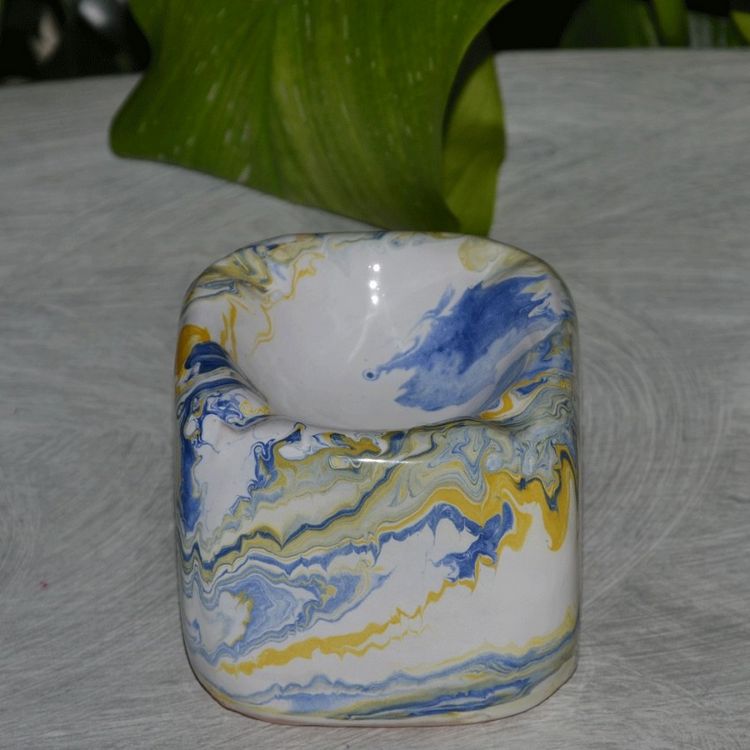 YODECO Cendrier anti fumée Cube marbré jaune et bleu et blanc Bon marché ???? YODECO Cendrier Anti Fumée Cube Marbré Jaune Et Bleu Et Blanc ⭐ -Paris Prix Sales unnamed file 2903