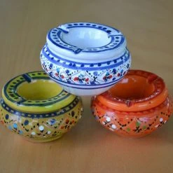 Tout neuf 🔥 YODECO Lot De 3 Mini Cendriers Marrakech Blanc, Vert Et Orange ⌛