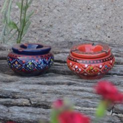 Promo ???? YODECO Lot 2 Mini Cendriers Marrakech Bleu Nuit Et Rouge - Mini Modèle ????