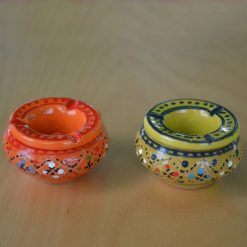Sortie ???? YODECO Lot De 2 Mini Cendriers Marrakech Orange Et Vert ????