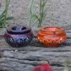 Acheter 😉 YODECO Lot 2 Mini Cendriers Marrakech Bleu Nuit Et Orange - Mini Modèle 🧨