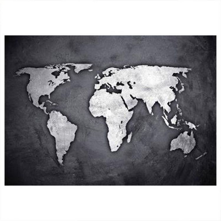 Promo ⭐ Sticker Mural Déco Map Monde 50cm Noir ???? 1 Promo ⭐ Sticker Mural Déco Map Monde 50cm Noir ????