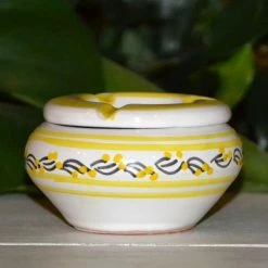 Meilleure vente 😉 YODECO Cendrier Anti Fumée Tatoué Jaune Et Blanc - Mini Modèle 🛒