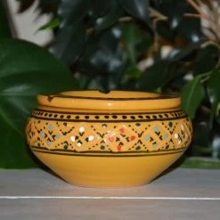 Grosses soldes 😀 YODECO Cendrier Anti Fumée Marrakech Jaune Et Noir- Moyen Modèle 😀