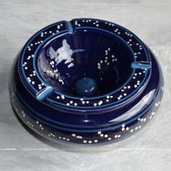 Promo 🎁 YODECO Cendrier Marocain Tatoué Bleu Nuit - Très Grand Modèle 💯