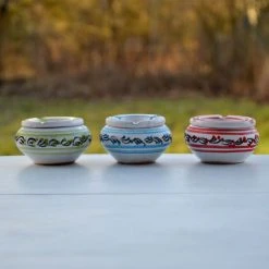 Budget 🛒 YODECO Lot 3 Cendriers Tatoué Blanc Et Couleurs - Mini Modèle 🔔