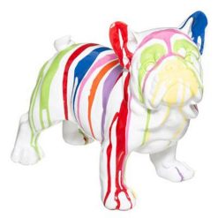 Offres ???? Statuette Déco Chien Peint 34cm Blanc ✨
