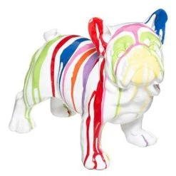 Offres 🧨 Statuette Déco Chien Peint 34cm Blanc ✨