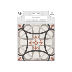 Remise ???? SUD TRADING 6 Stickers Carreaux De Ciment Flèches - 15 X 15 Cm - Taupe ✔️