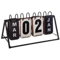Tout neuf ✔️ Calendrier Vintage En Métal Perpétuel 27cm Noir 😉