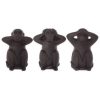 Sortie ✨ Lot De 3 Statues Singes Sagesse 24cm Noir ????