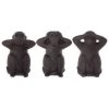 Sortie ✨ Lot De 3 Statues Singes Sagesse 24cm Noir 😍
