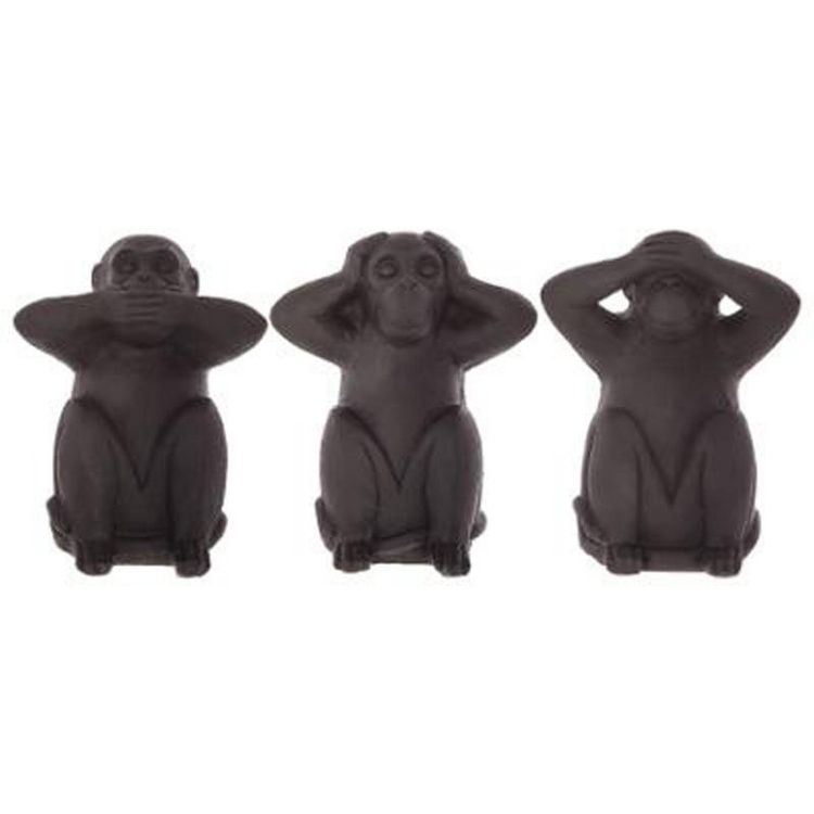 Lot de 3 Statues Singes Sagesse 24cm Noir Sortie ✨ Lot De 3 Statues Singes Sagesse 24cm Noir ???? -Paris Prix Sales unnamed file 3011