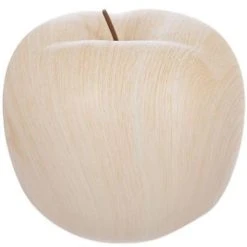 Remise 😉 Pomme En Céramique Effet Bois 22cm Beige 🎁