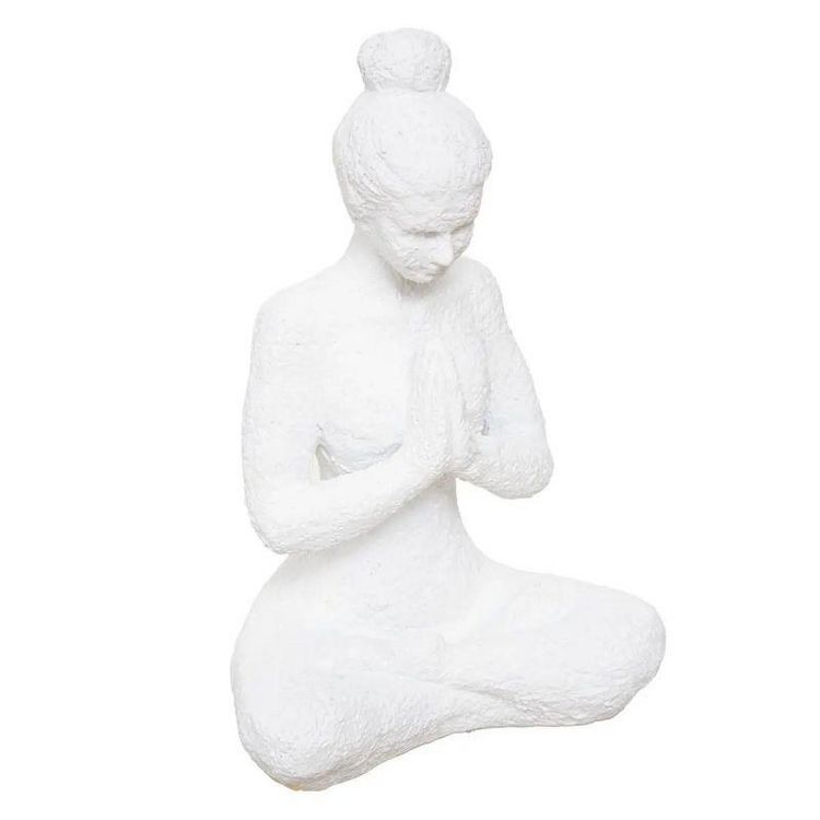 De gros ???? Statuette Déco Femme Faisant Du Yoga 25cm Blanc ???? 1 De gros ???? Statuette Déco Femme Faisant Du Yoga 25cm Blanc ????