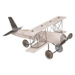 Sortie ⭐ Statuette Déco Avion Vintage 45cm Marron ????