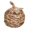 Budget ???? Statue Déco Pomme Vannerie 21cm Naturel ????