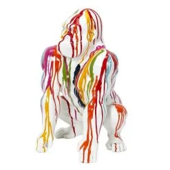 Bon marché 👏 Paris Prix Statuette Déco Gorille Rainbow 46cm Multicolore 🔔