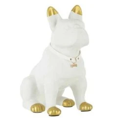 Meilleur prix 🎁 Paris Prix Statuette Design Chien Céramique 32cm Blanc 🌟