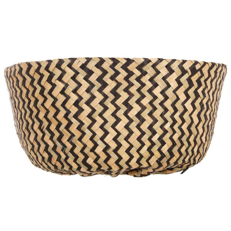 Grosses soldes ???? ATMOSPHERA Panier Tressé Seagrass Motif Noir ???? 2 Grosses soldes ???? ATMOSPHERA Panier Tressé Seagrass Motif Noir ???? – Image 2
