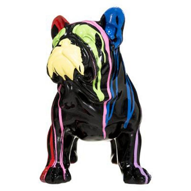 De gros ???? Statuette Déco Chien Peint 34cm Noir ⌛ 2 De gros ???? Statuette Déco Chien Peint 34cm Noir ⌛ – Image 2