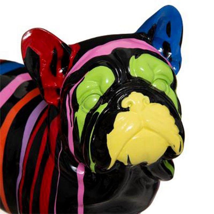 De gros ???? Statuette Déco Chien Peint 34cm Noir ⌛ 3 De gros ???? Statuette Déco Chien Peint 34cm Noir ⌛ – Image 3